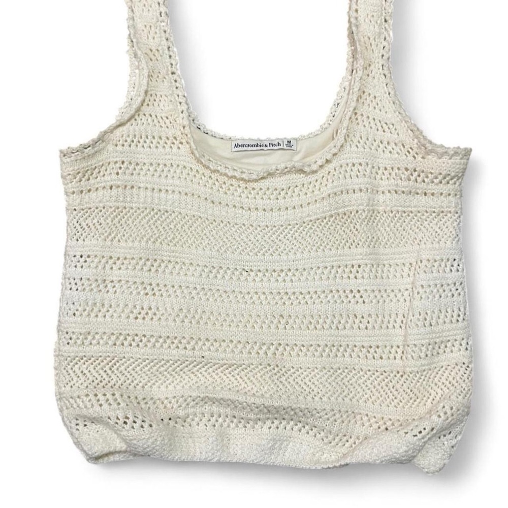 Abercrombie & Fitch Cream Crochet Knit Tank - Picture 2 of 5